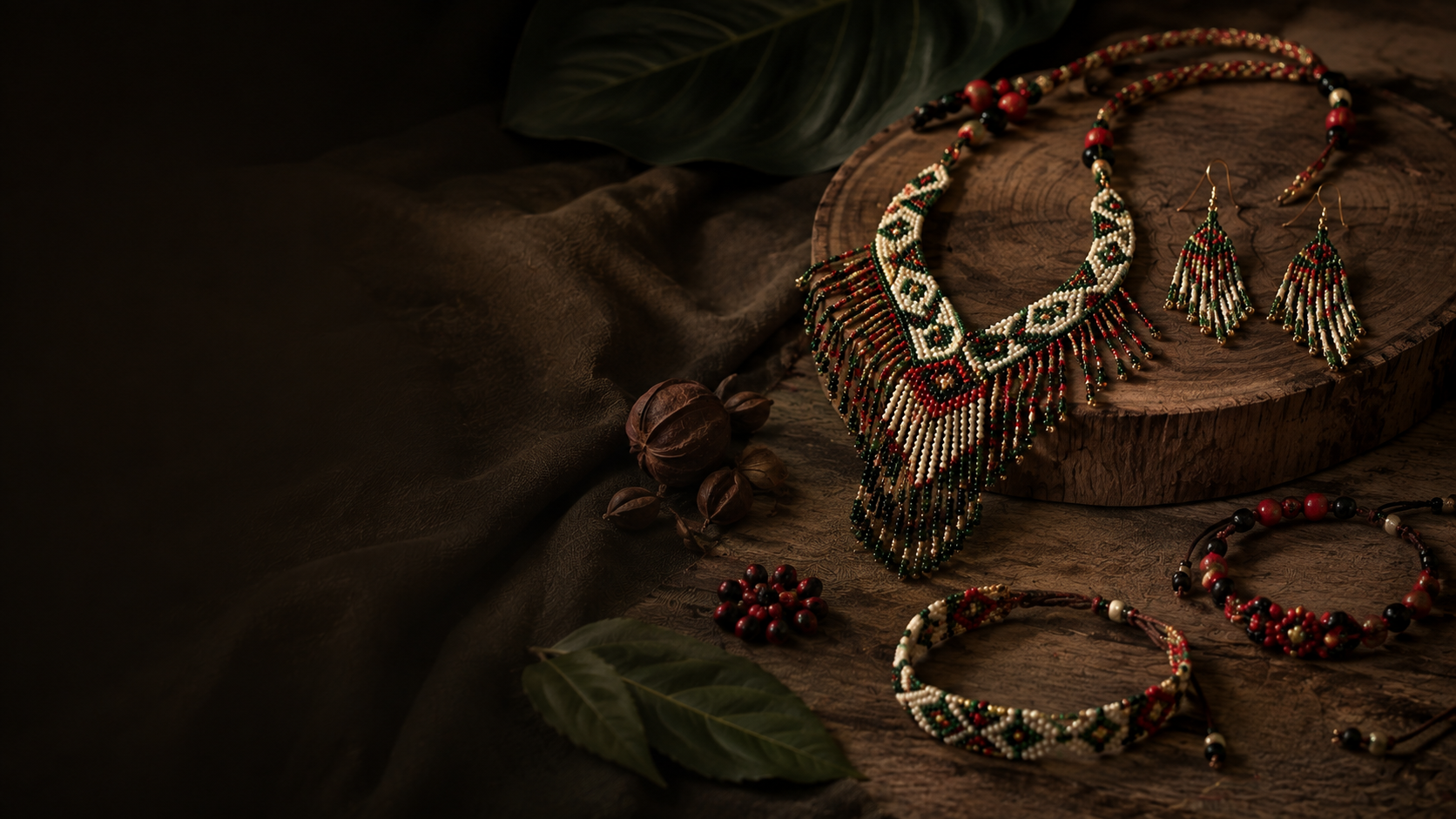 Joyería artesanal elaborada con semillas de huayruro